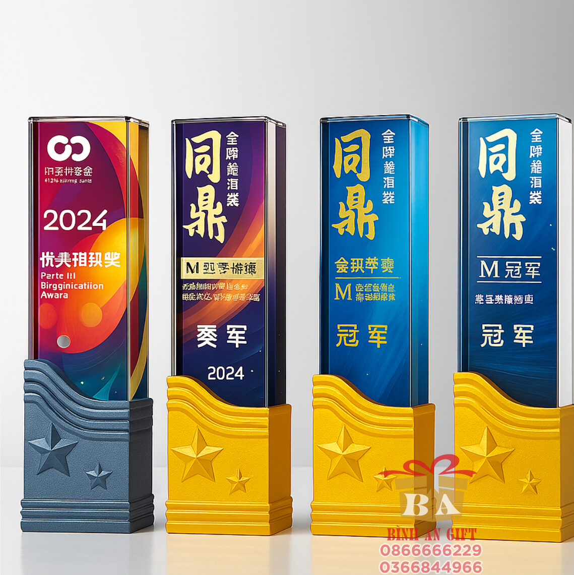 Cúp pha lê vinh danh đối tác ý nghĩa N018