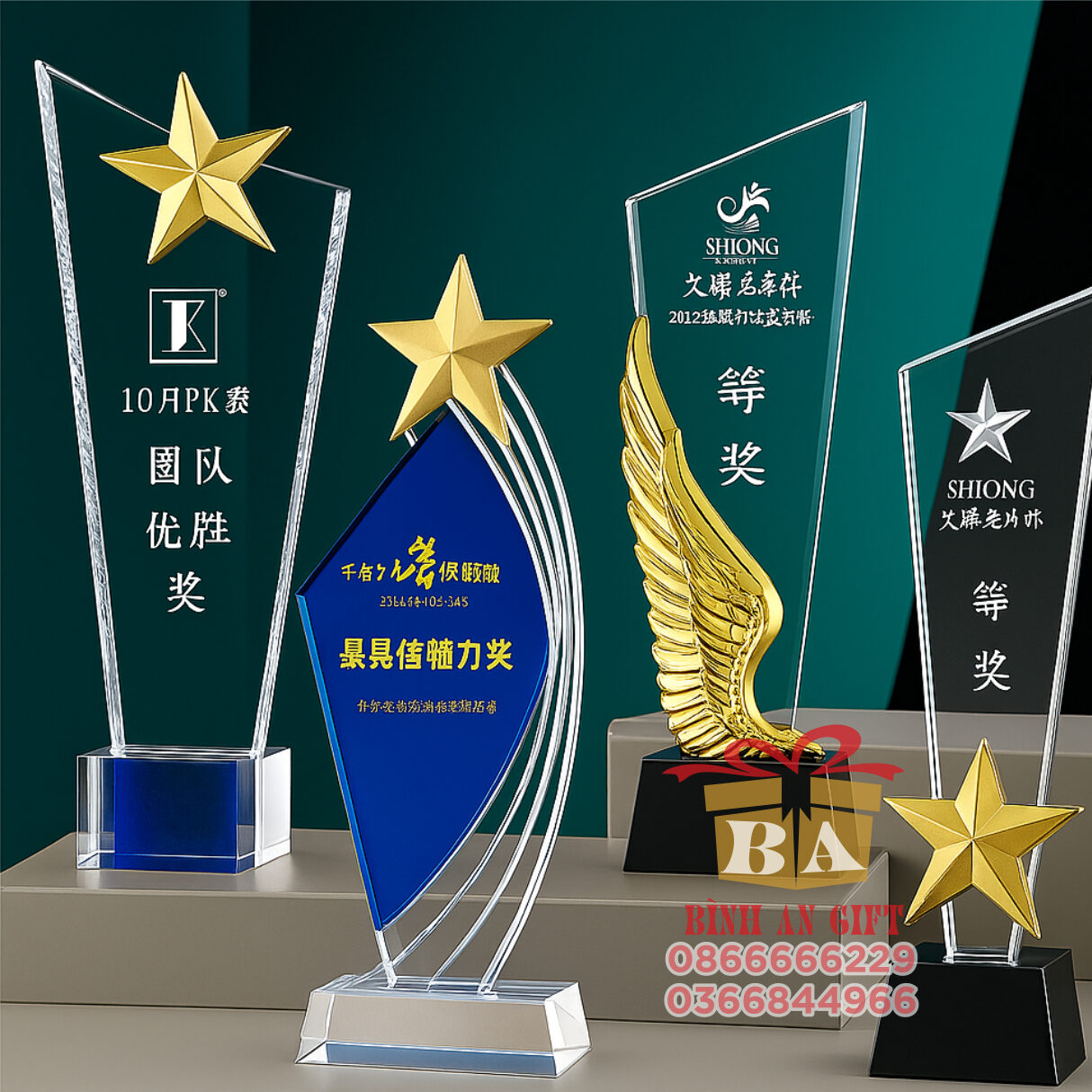 Cúp Pha Lê Gắn Ngôi Sao N031